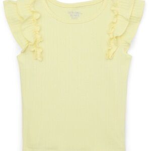 Yellow Ruffle Sleeve Kids Top-Size 2T